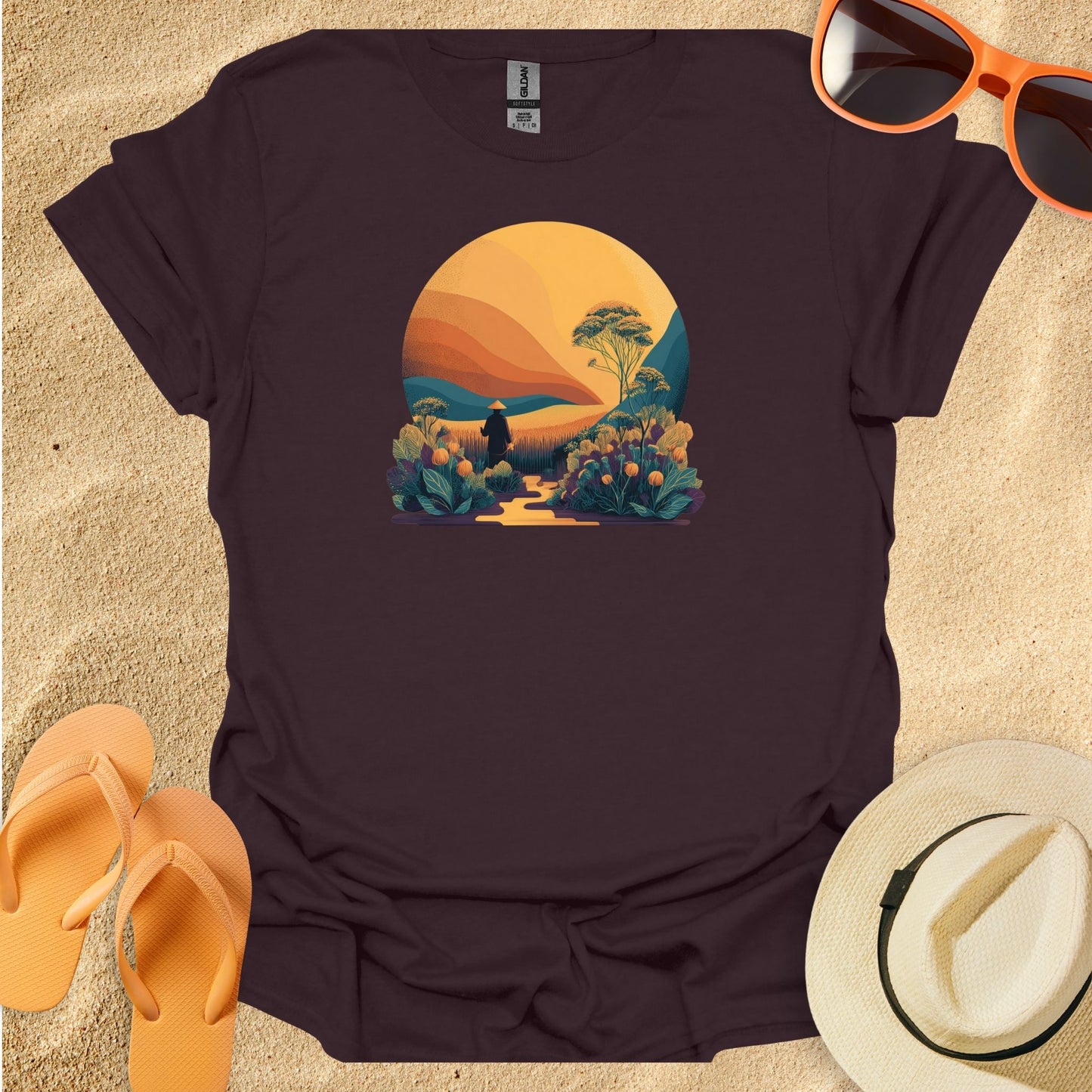 Chinese Farmer Minimalist Illustration