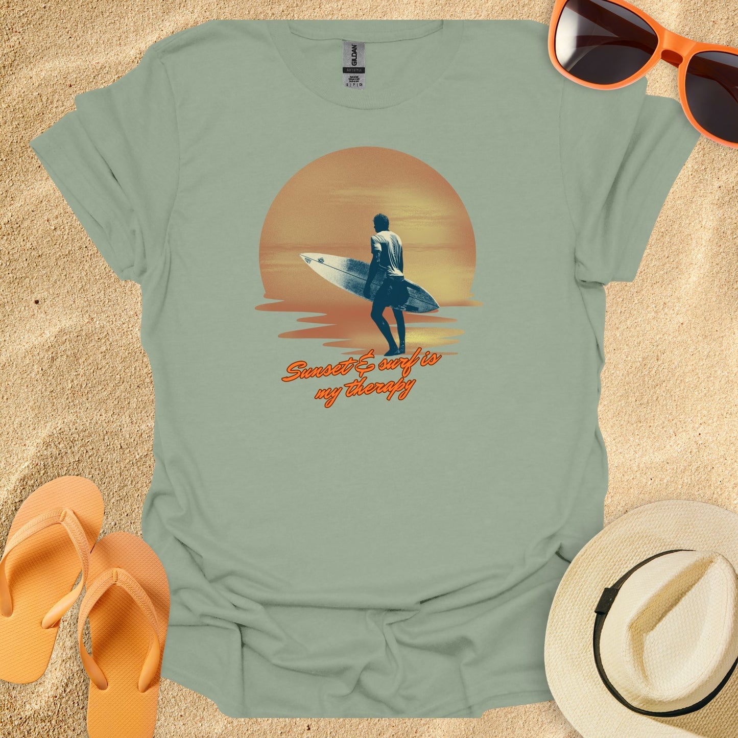 Man Sunset Surfing Therapy