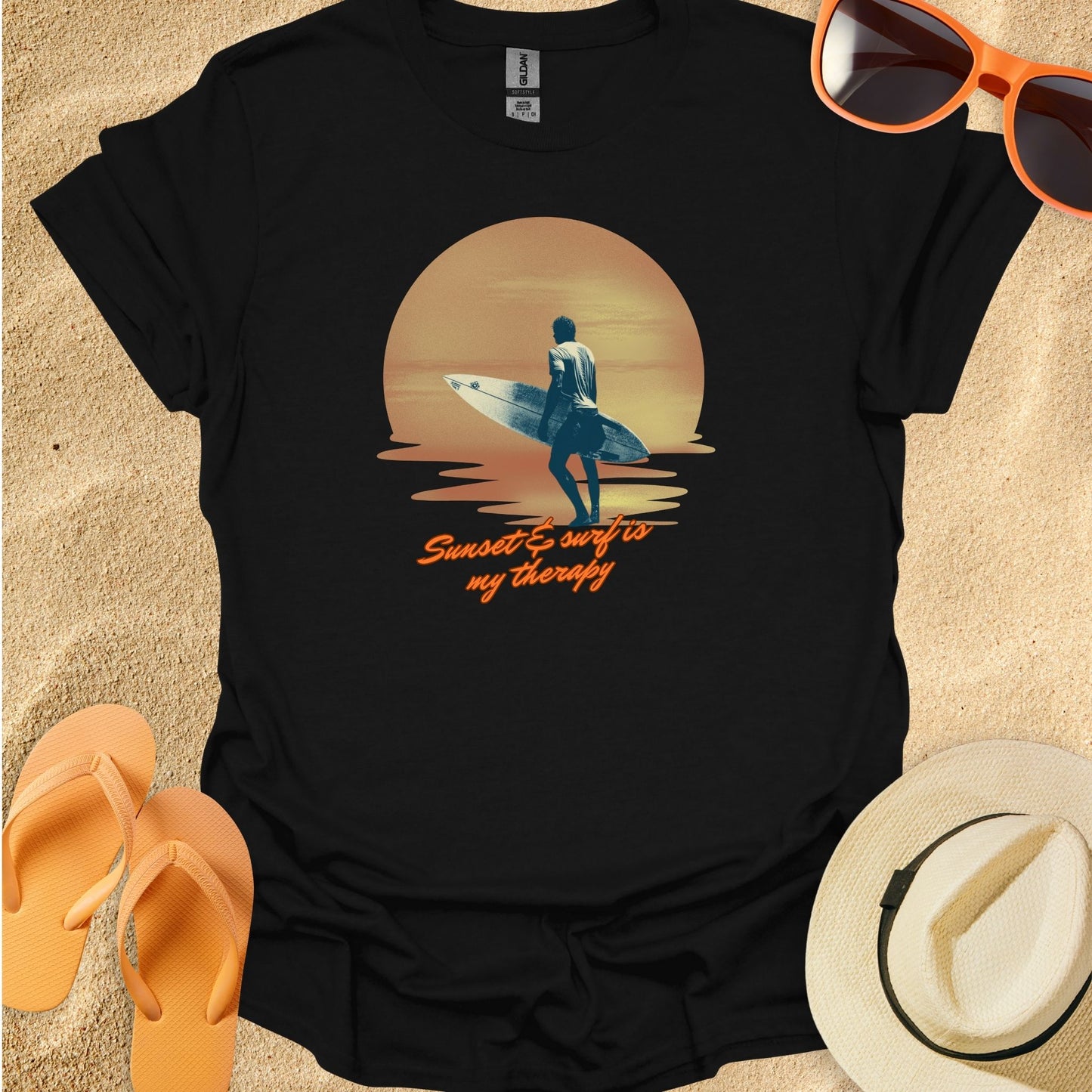 Man Sunset Surfing Therapy