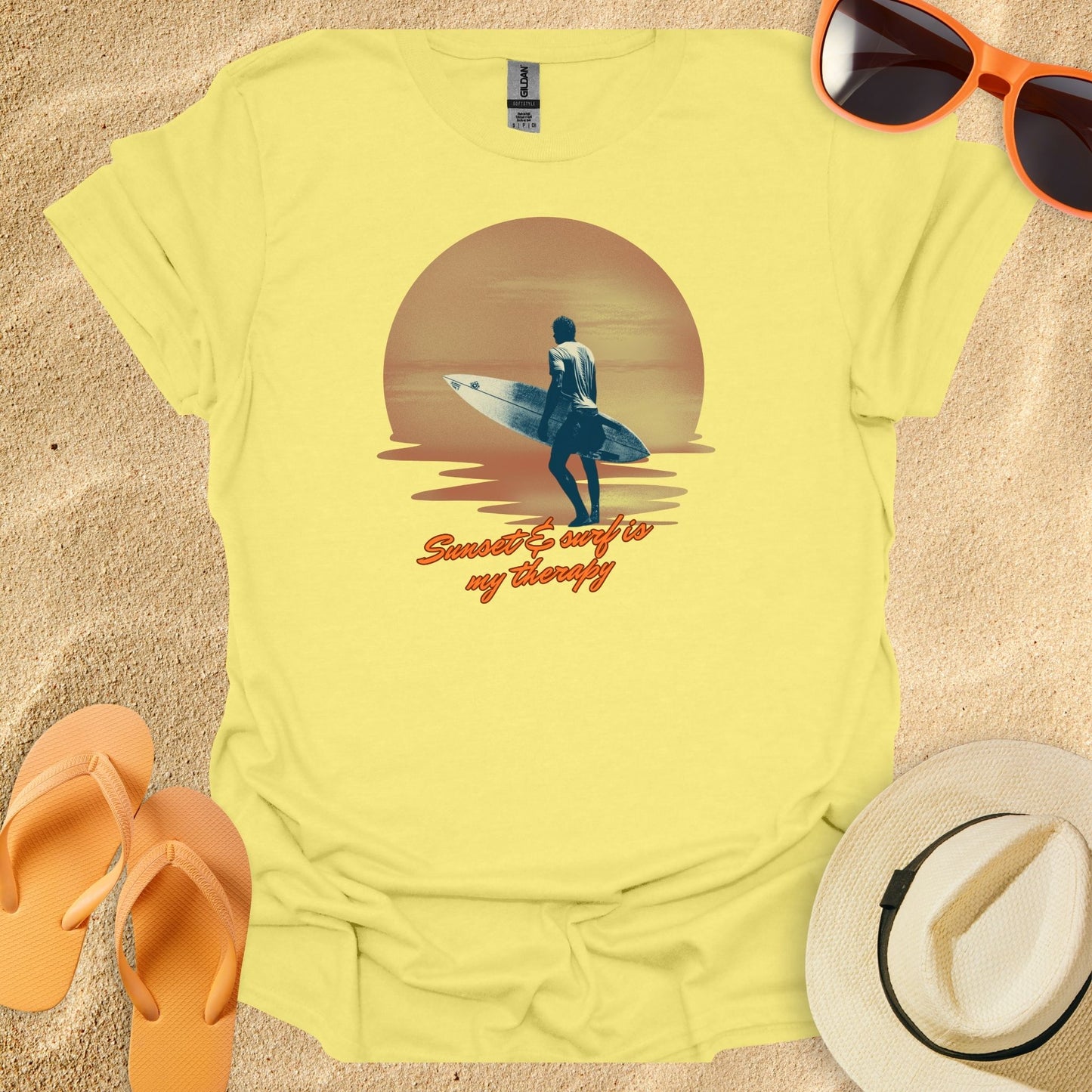 Man Sunset Surfing Therapy