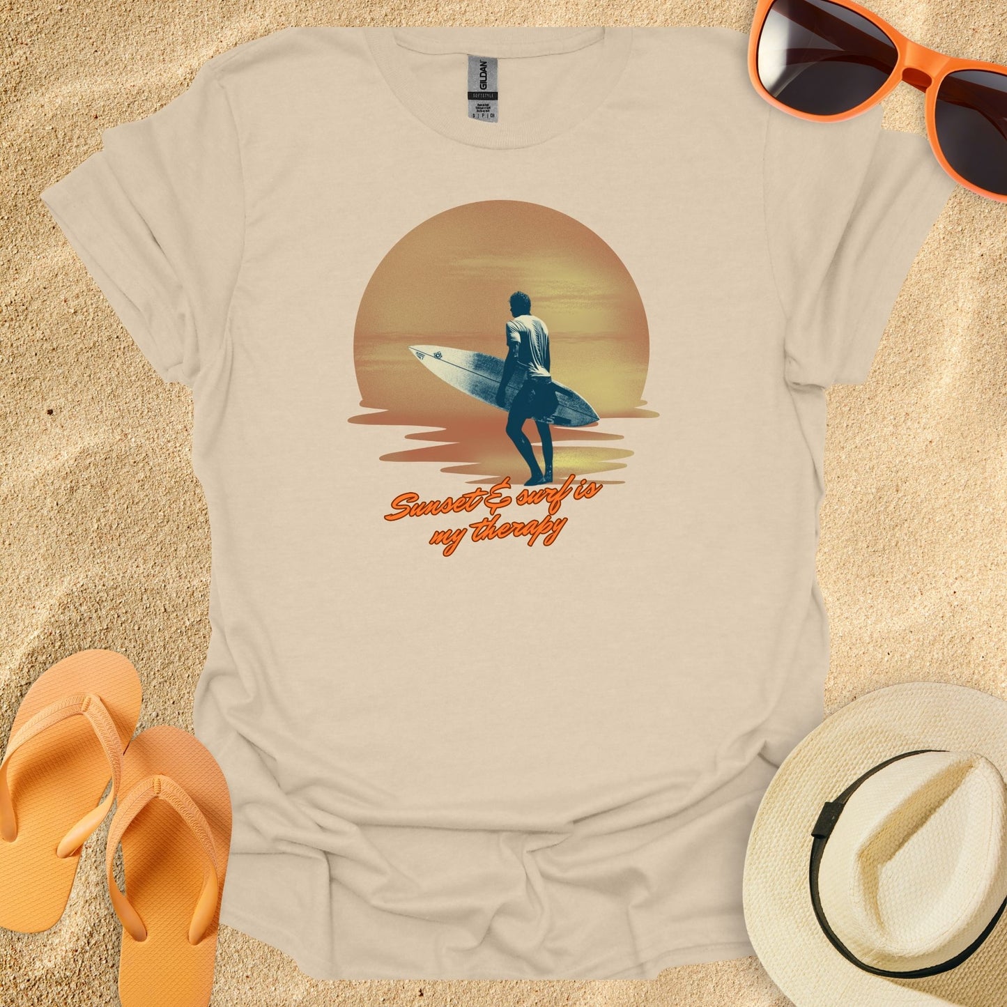 Man Sunset Surfing Therapy