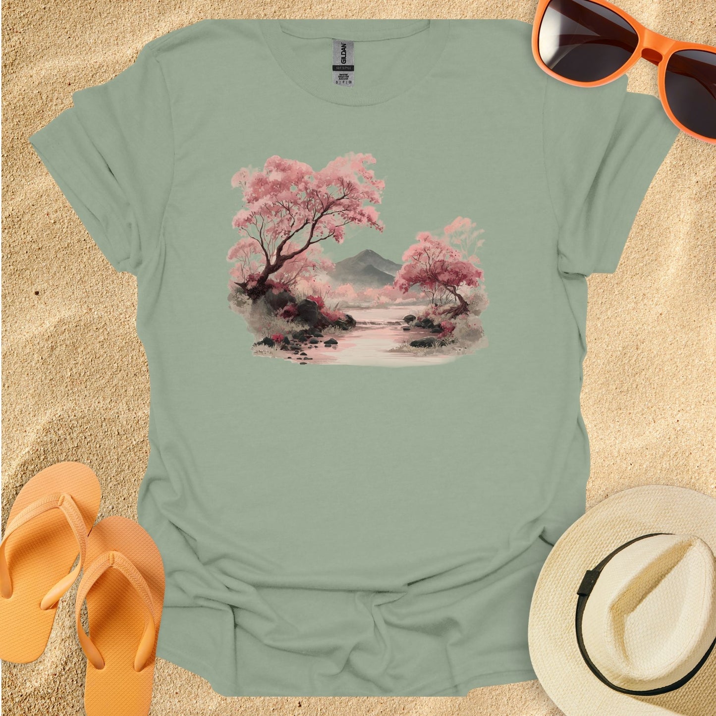 Japanese-style Sakura Pastel Landscape