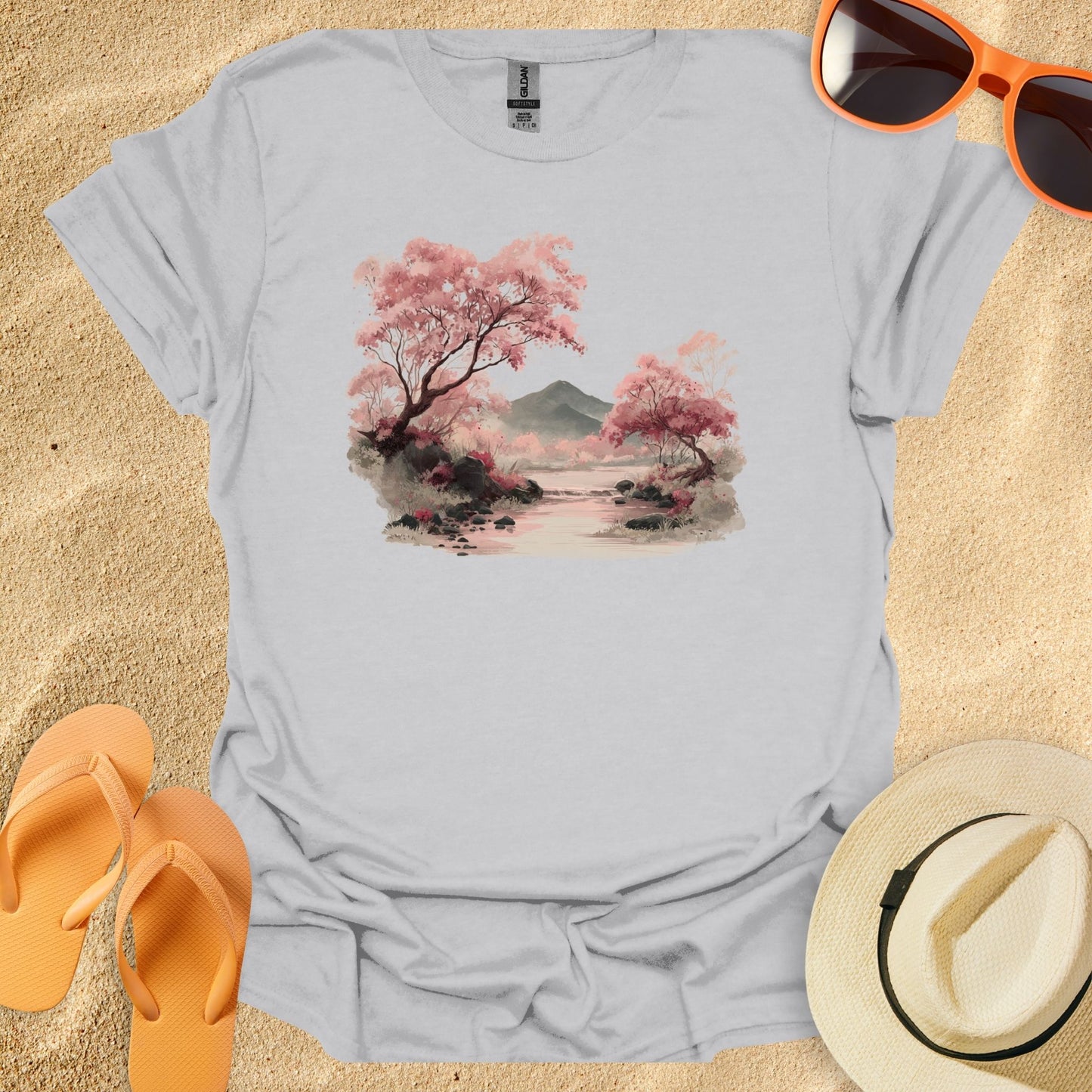 Japanese-style Sakura Pastel Landscape