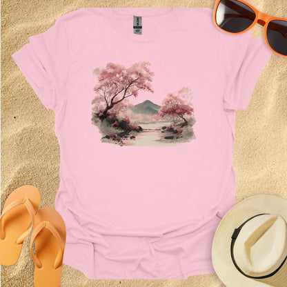 Japanese-style Sakura Pastel Landscape