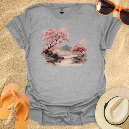Japanese-style Sakura Pastel Landscape