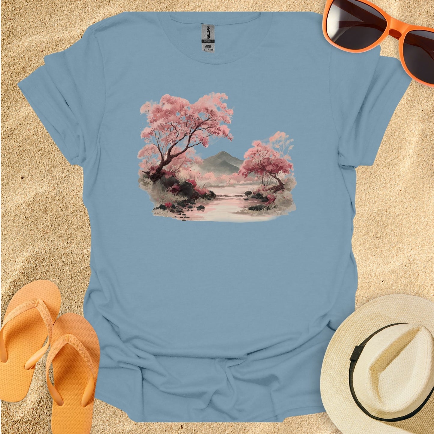 Japanese-style Sakura Pastel Landscape